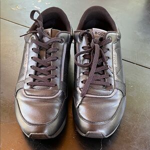 Boss Men's Black Leather Sneakers